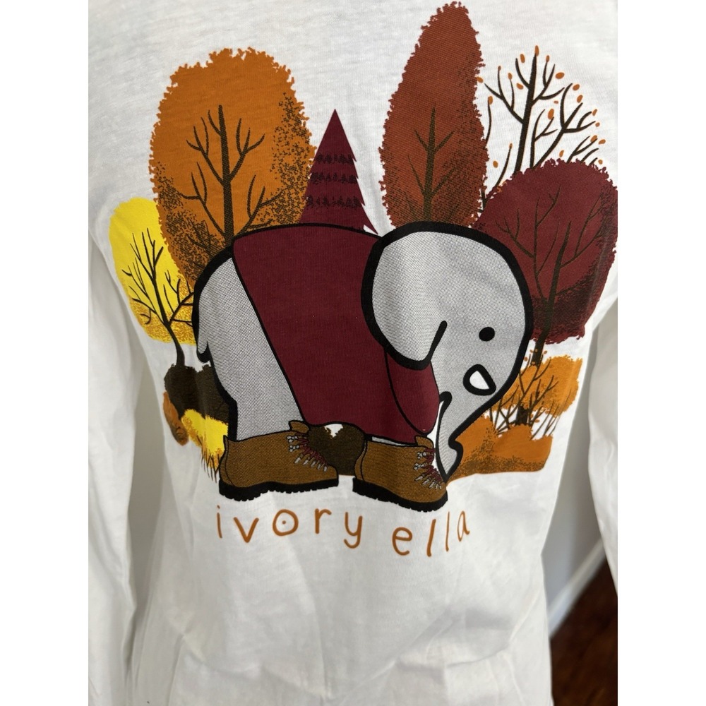 ivory ella long sleeve t shirt Fall Feelings Classic Holiday Fall Fits Like M - Picture 4 of 6